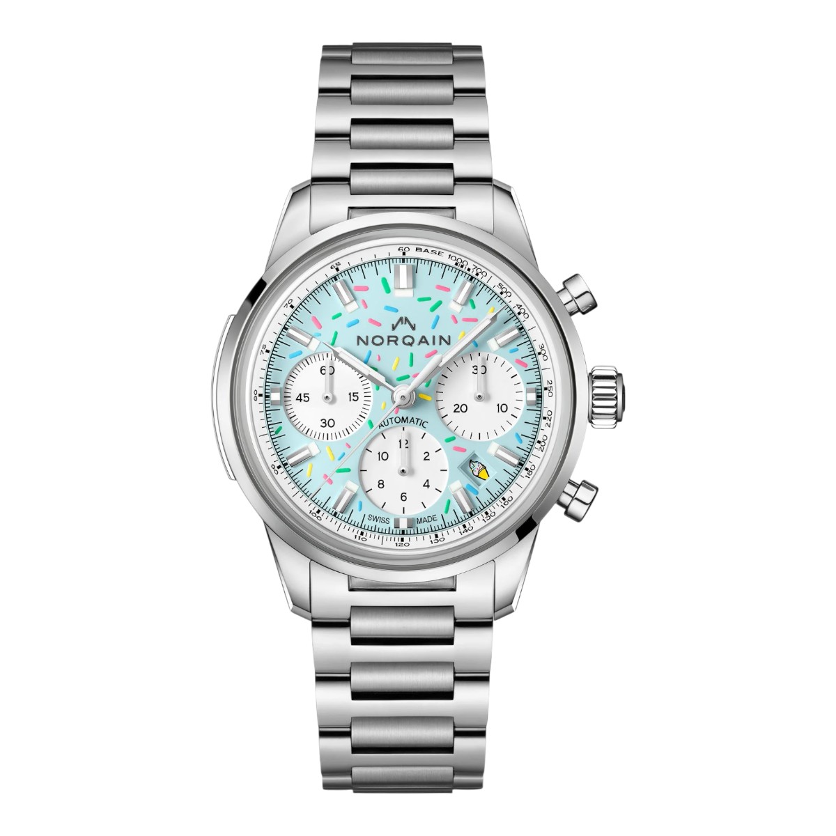 Norqain Freedom Chronograph Enjoy Life Sprinkles 40mm Watch, Blue Dial