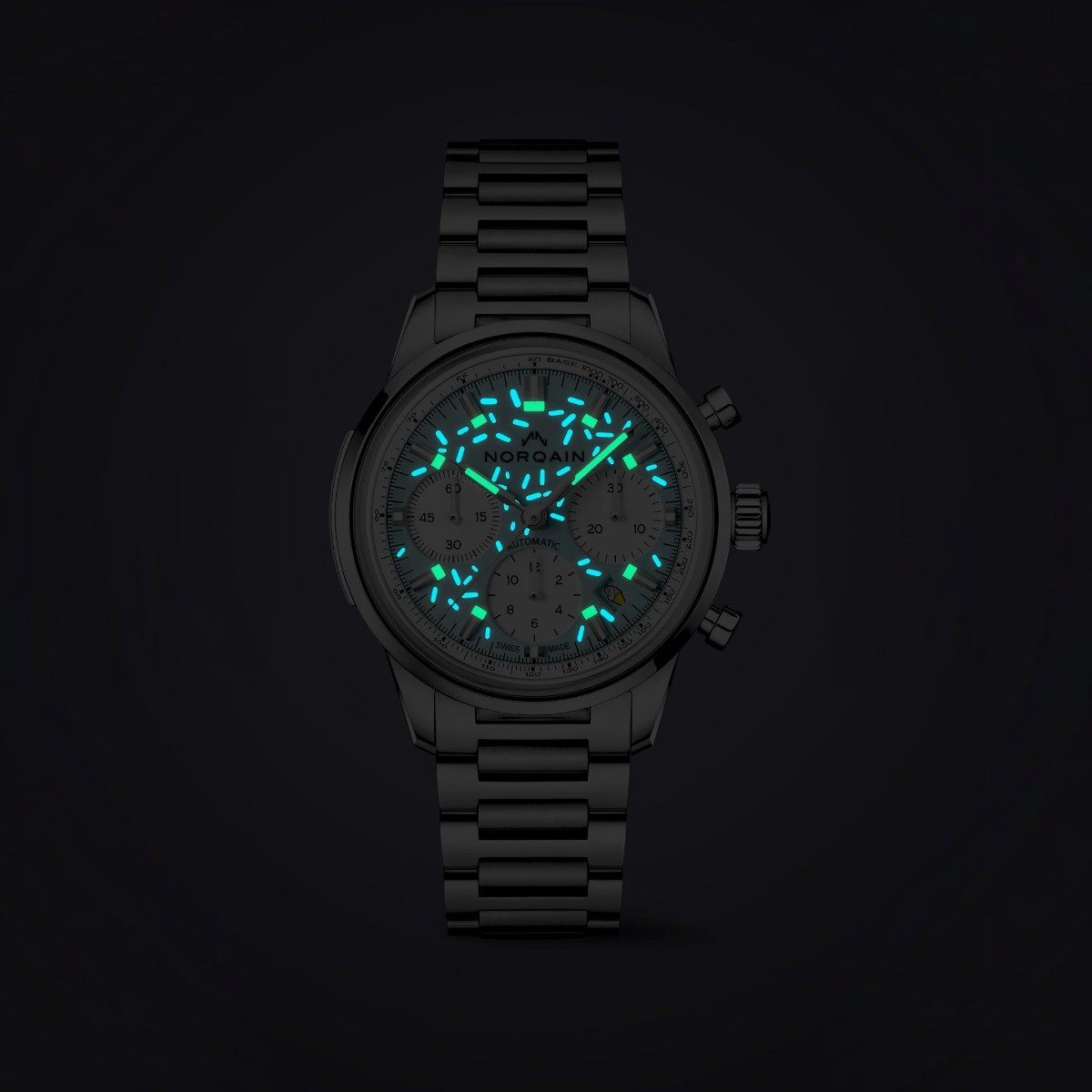 Norqain Freedom Chronograph Enjoy Life Sprinkles 40mm Watch, Blue Dial