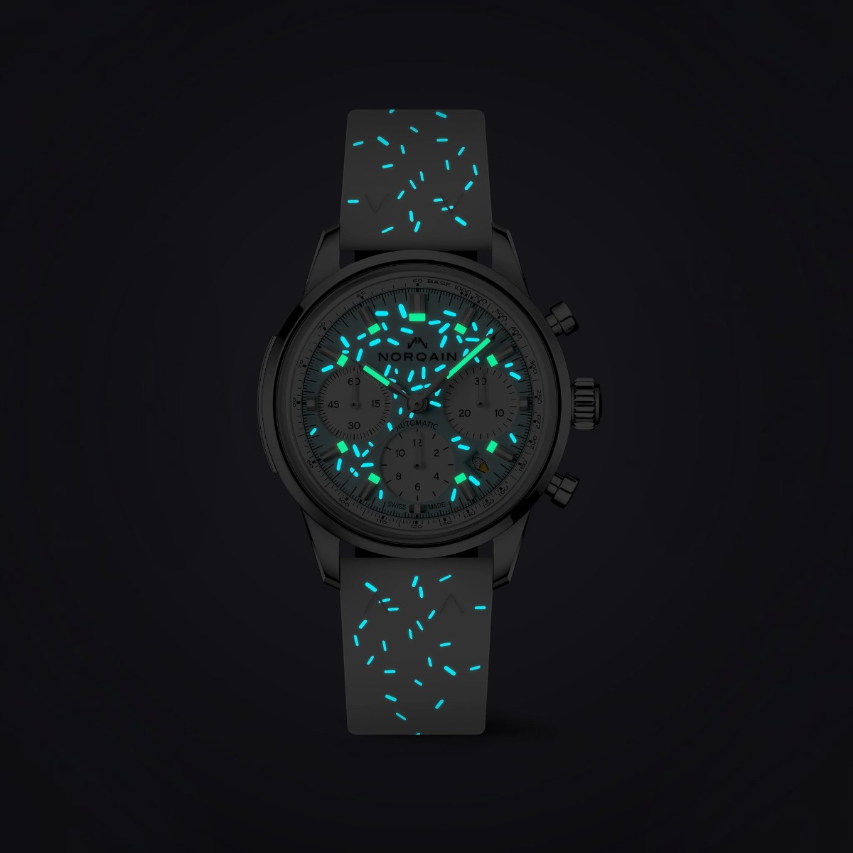 Norqain Freedom Chronograph Enjoy Life Sprinkles 40mm Watch, Blue Dial
