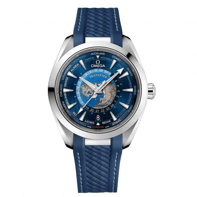 Omega Seamaster Aqua Terra 150M Co-Axial Master Chronometer GMT Worldtimer 43mm Watch