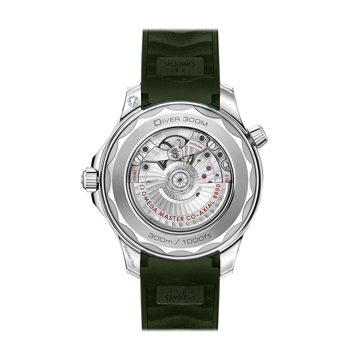 Omega Seamaster Diver 300m Co-Axial Master Chronometer 42mm Men's Watch, Green Rubber Band