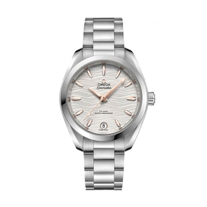 Omega Seamaster Aqua Terra 150m Co-Axial Master Chronometer 34mm Watch, Silver Pattern Dial
