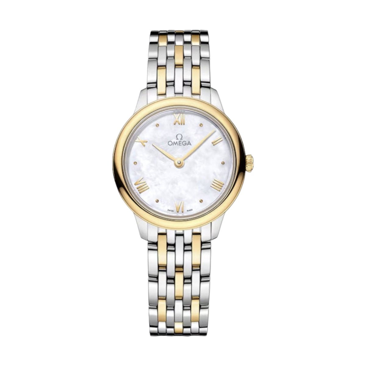 Omega De Ville Prestige Quartz 27.5mm Women's Watch, White Mother of Pearl Dial