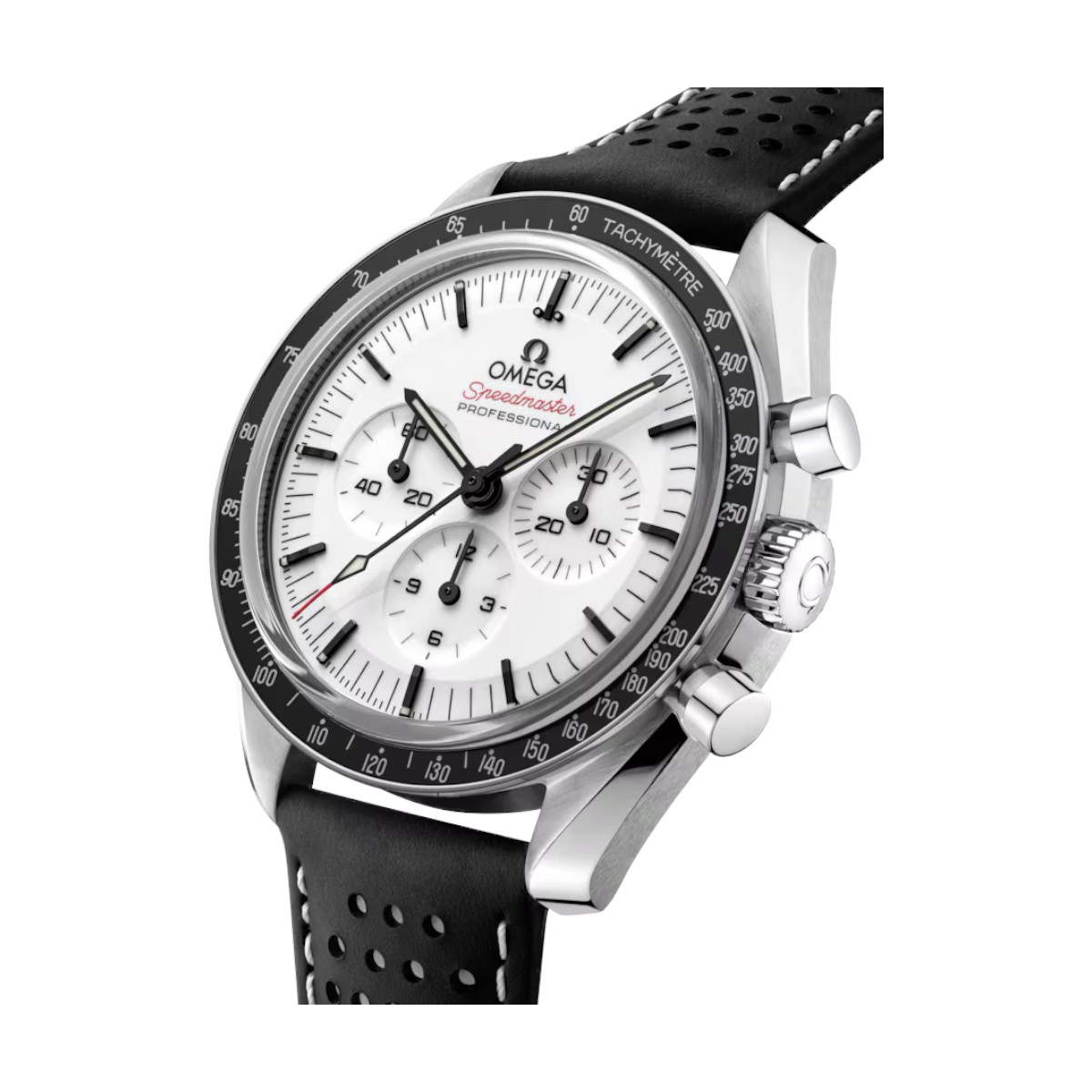 Omega Speedmaster Moonwatch Professional 42mm Men's Watch, White Dial and White Stitch Rubber Strap