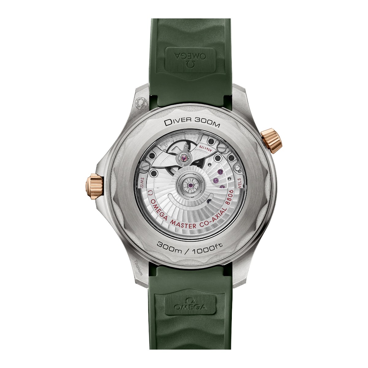 Omega Seamaster Diver 300M 42mm Green Men's Watch, Rubber Band