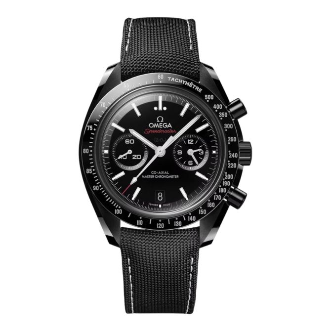 Omega Speedmaster Dark Side Of The Moon 44.25mm Men's Watch, Black and White Dial and Leather Strap