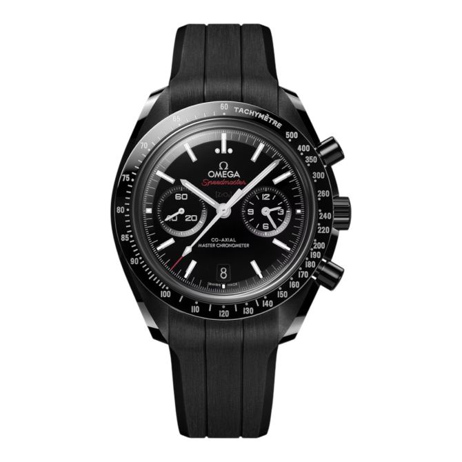 Omega Speedmaster Dark Side Of The Moon 44.25mm Men's Watch, Black and White Dial and Rubber Strap