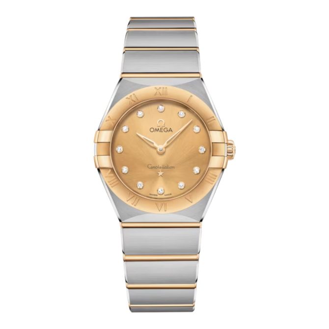 Omega Constellation 28mm Women's Watch, Diamond and Gold Dial
