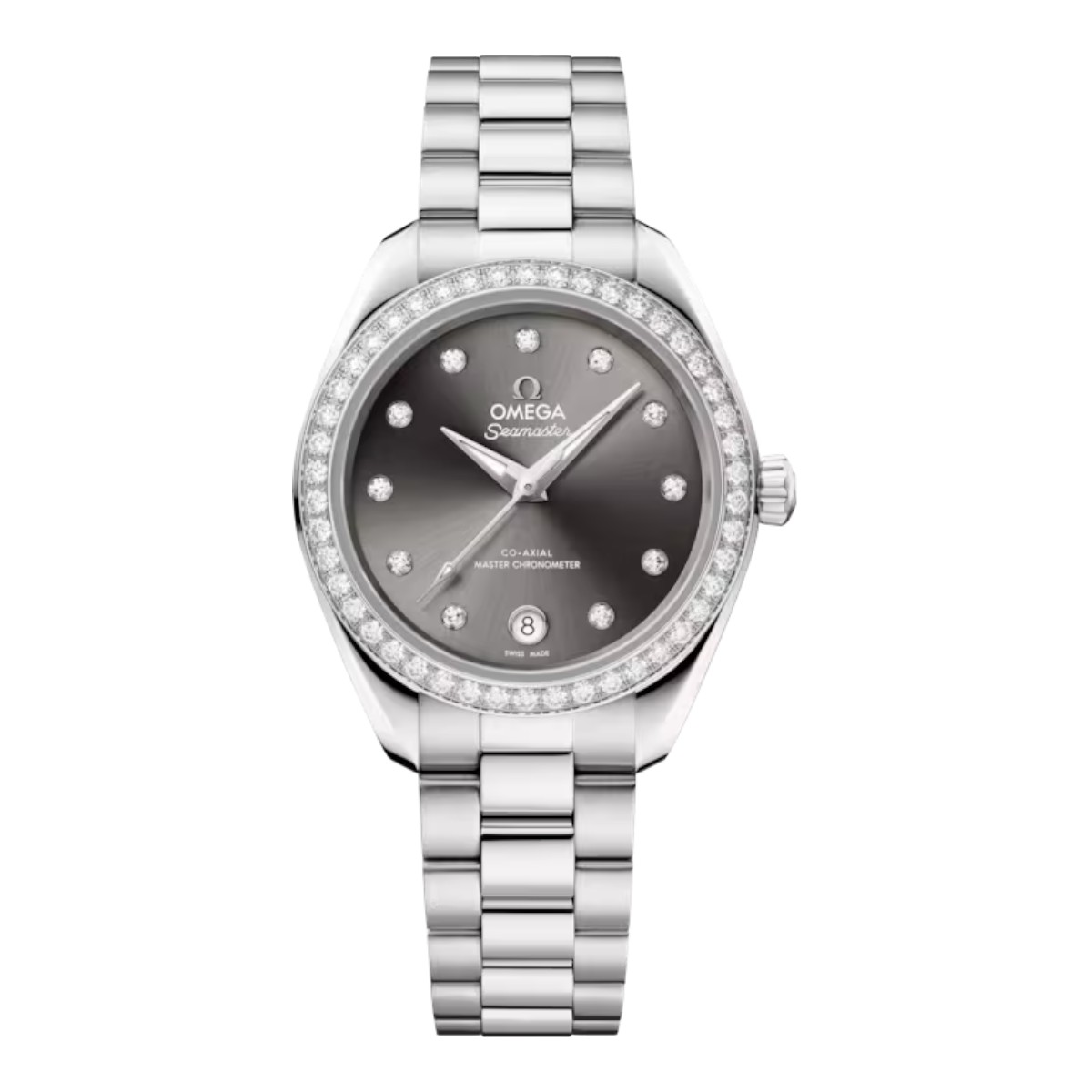 Omega Seamaster Aqua Terra 150m 30mm Women's Watch, Diamond and Grey Dial