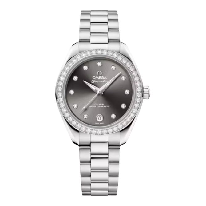 Omega Seamaster Aqua Terra 150m 30mm Women's Watch, Diamond and Grey Dial