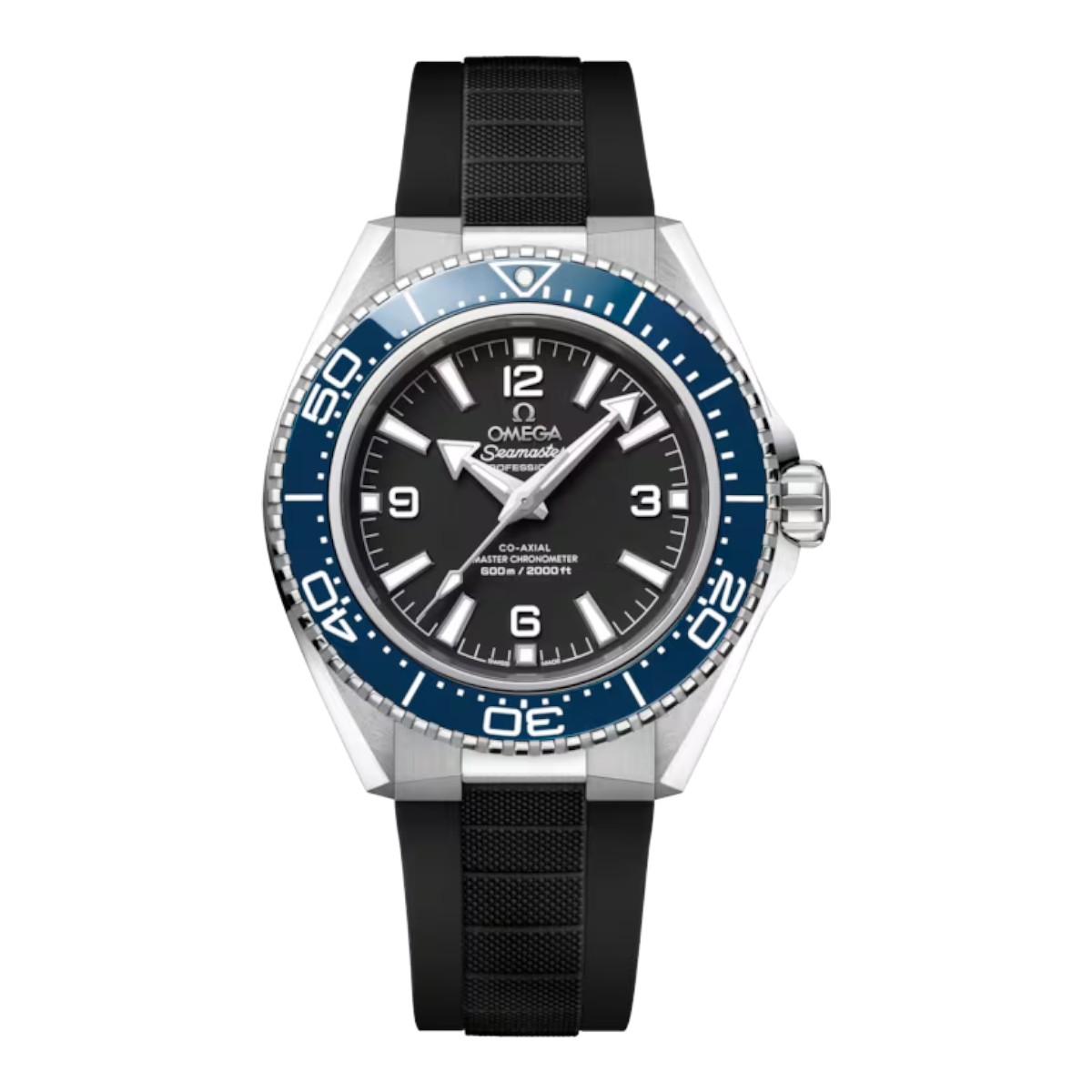 Omega Seamaster Planet Ocean 600m 42mm Men's Watch, Black and Blue Dial with Black Rubber Strap