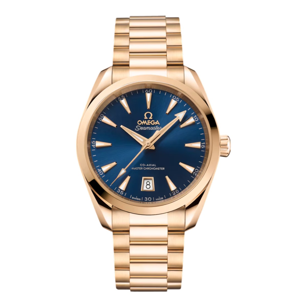 Omega Seamaster Aqua Terra 150m Men's Watch, Blue and Moonshine Gold Dial