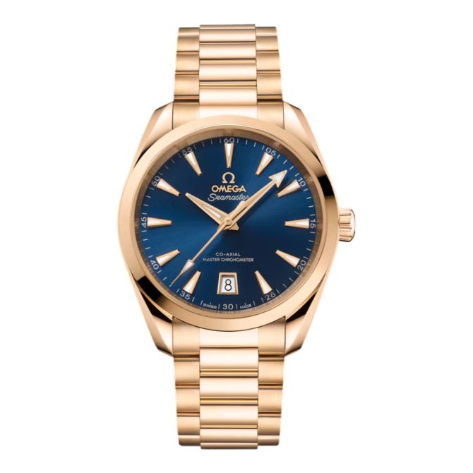 Omega Seamaster Aqua Terra 150m Men's Watch, Blue and Moonshine Gold Dial