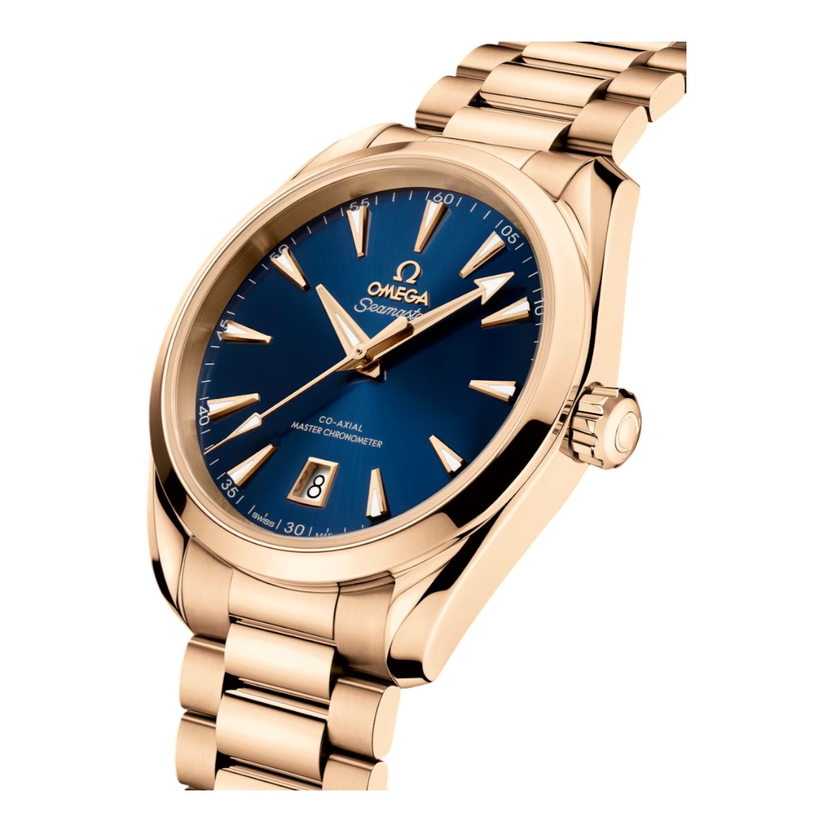 Omega Seamaster Aqua Terra 150m Men's Watch, Blue and Moonshine Gold Dial