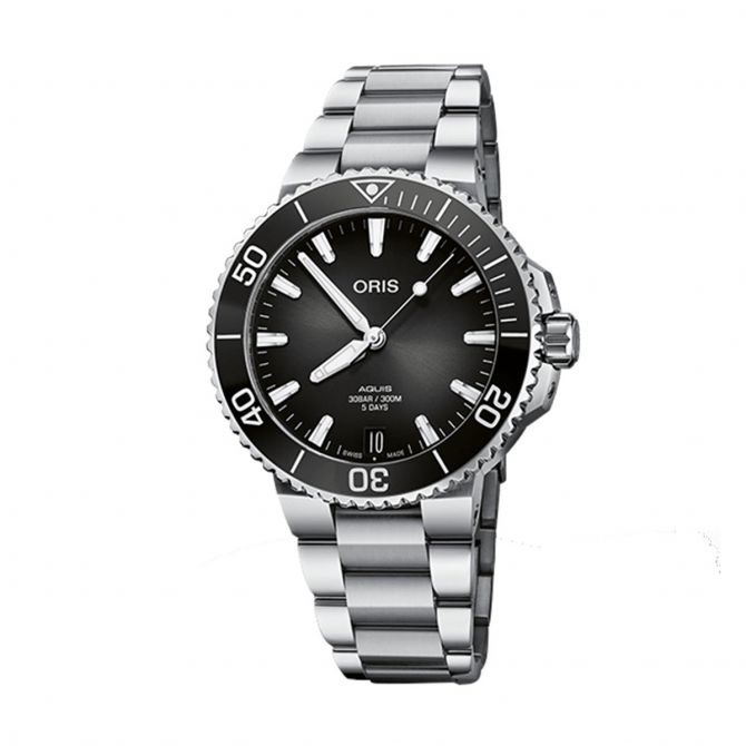 Oris Watches Aquis Date Calibre 400 41.50mm Watch, Anthracite Black Dial