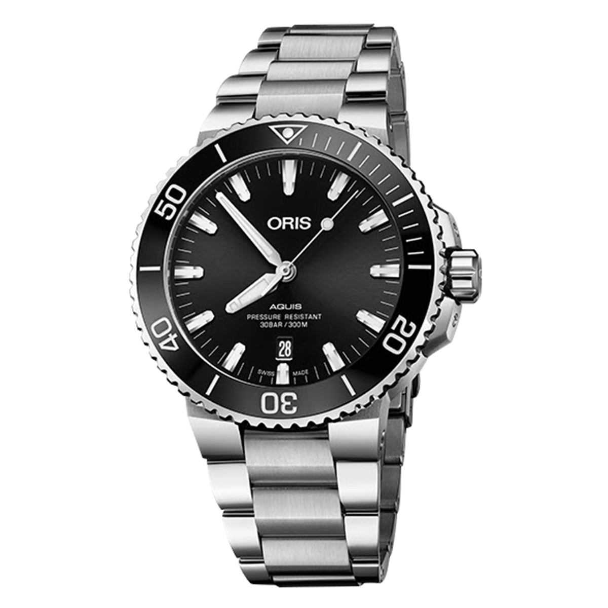 Oris Watches Aquis Date 43.5mm Watch, Black Dial