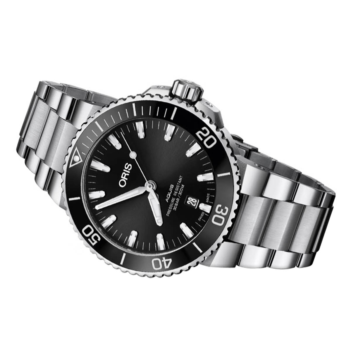 Oris Watches Aquis Date 43.5mm Watch, Black Dial