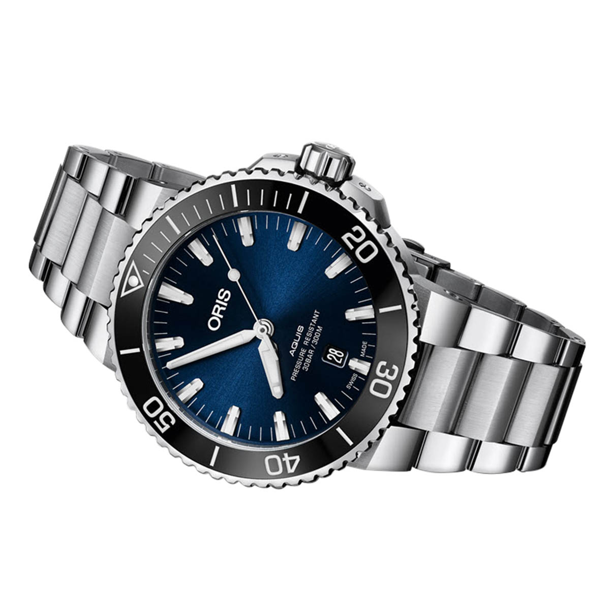 Oris Watches Aquis Date 43.5mm Watch, Navy Blue Dial