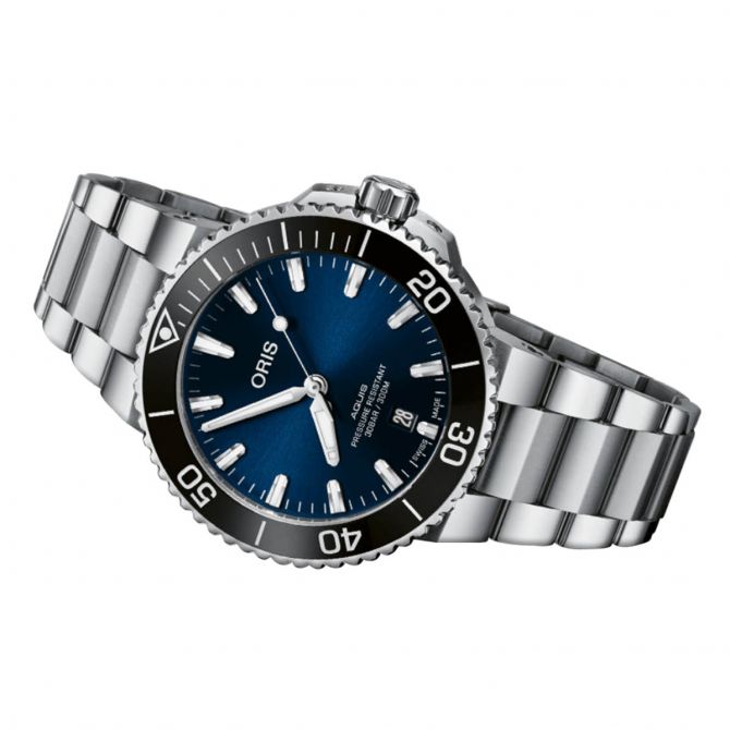 Oris Watches Aquis Date 41.5mm Watch, Navy Blue Dial 