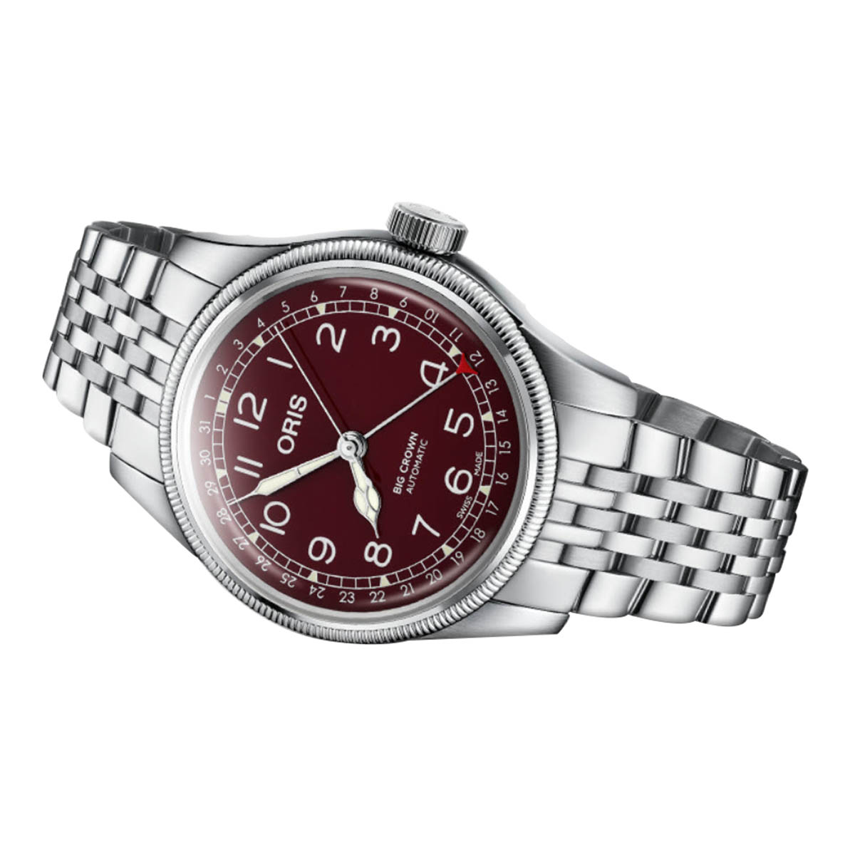 Oris Watches Big Crown Pointer Date 40mm Men's Watch, Red Maroon Dial