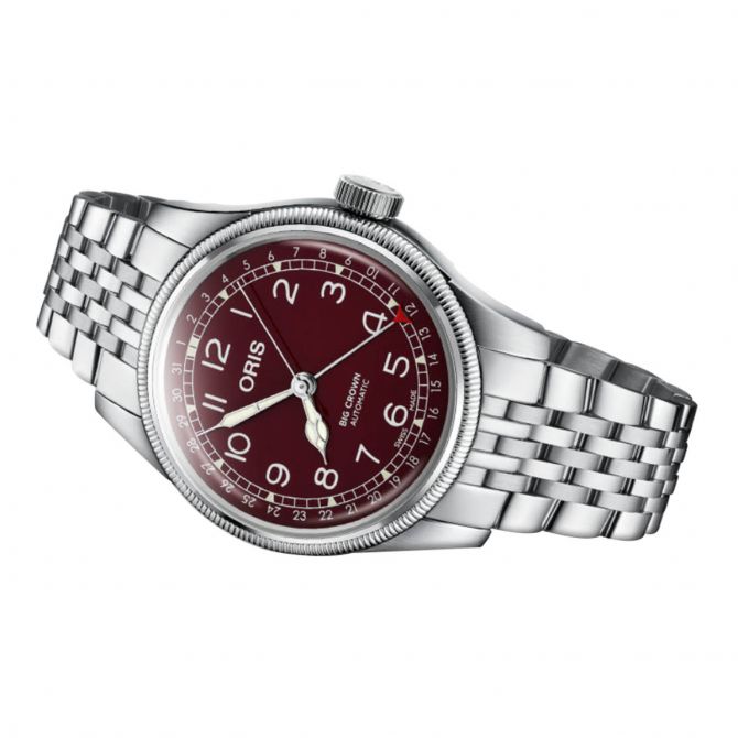 Oris Watches Big Crown Pointer Date 40mm Men's Watch, Red Maroon