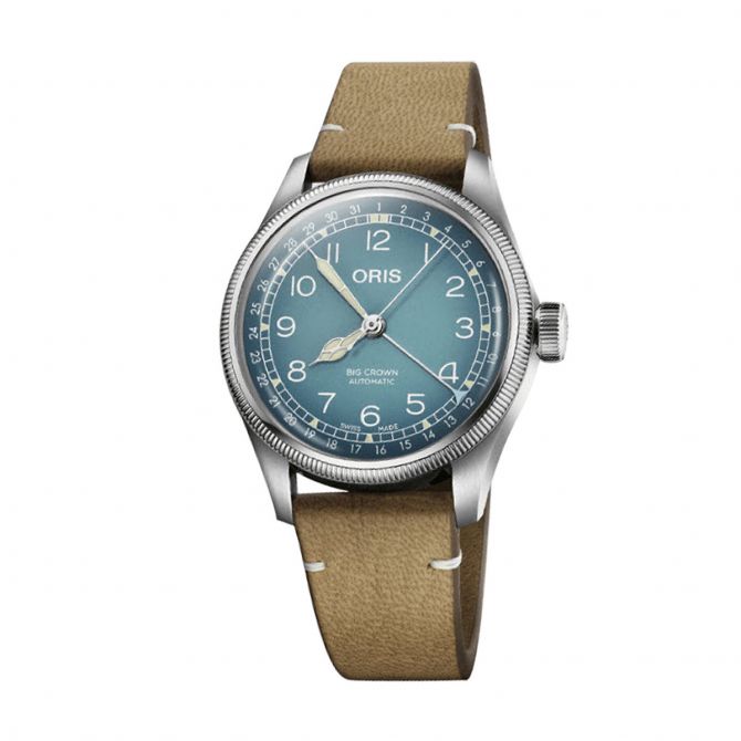Oris Watches Oris x Cervo Volante Big Crown Pointer Date 38mm watch, Blue Gradient Dial