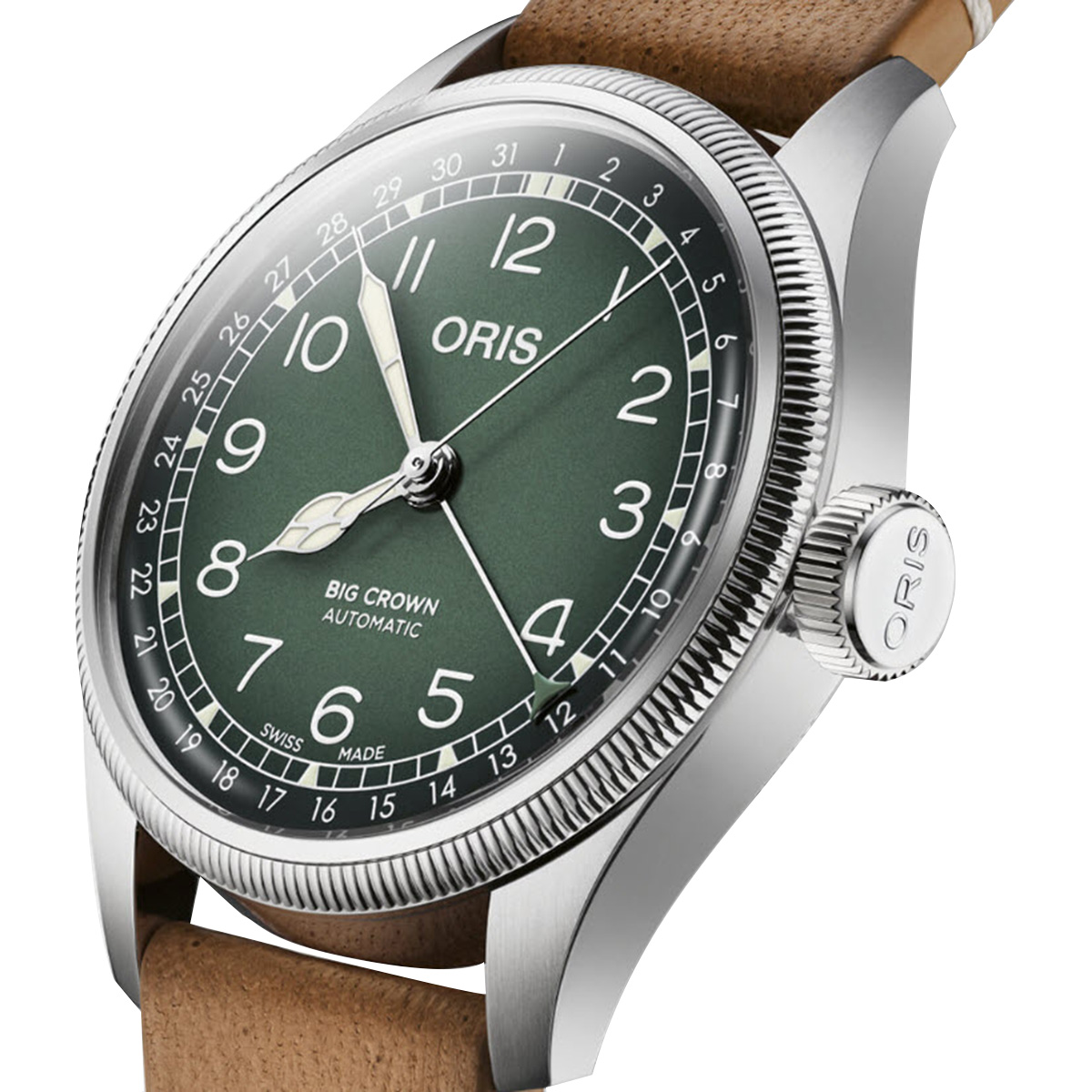Oris Watches Oris x Cervo Volante Big Crown Pointer Date 38mm watch, Green Gradient Dial