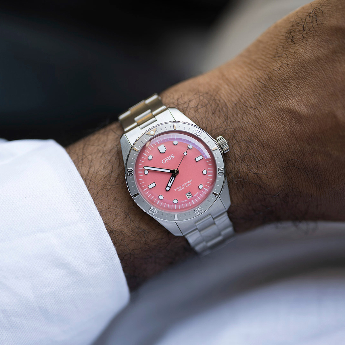 Oris Divers Sixty Five 38mm Watch, Red Pink Dial