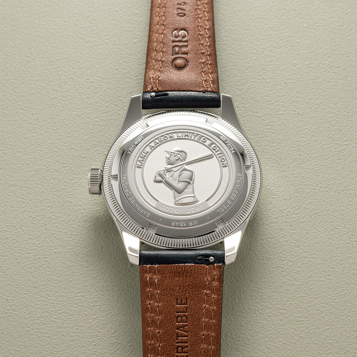 Oris Hank Aaron Limited Edition 40mm Watch, White Dial