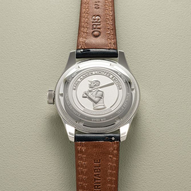 Oris Hank Aaron Limited Edition 40mm Watch, White Dial 
