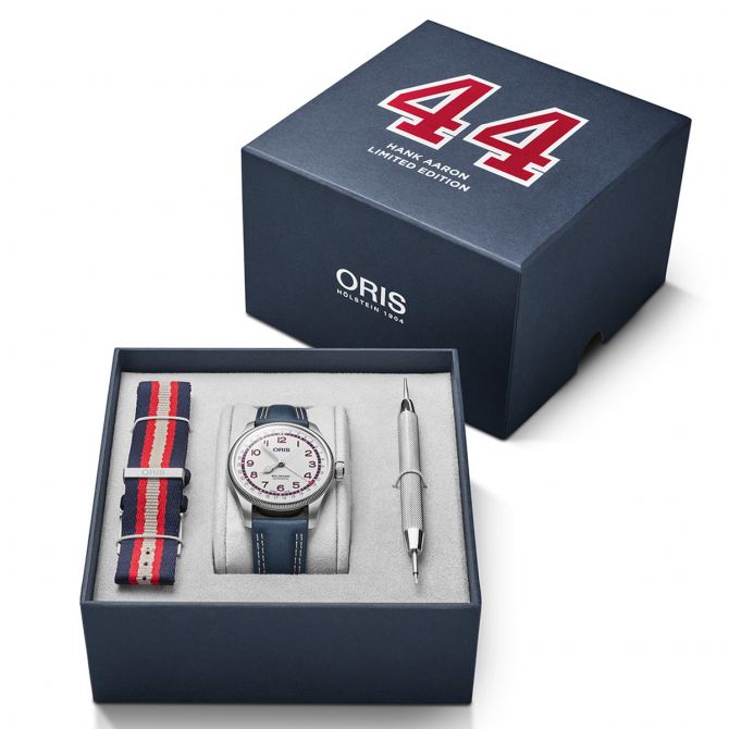 Oris Hank Aaron Limited Edition 40mm Watch, White Dial 