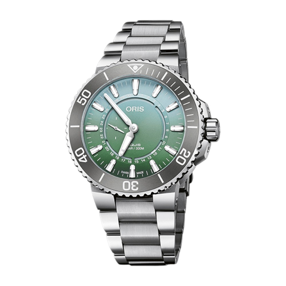 Oris Dat Watt Limited Edition 43.5 mm Stainless Steel Watch, Green Dial