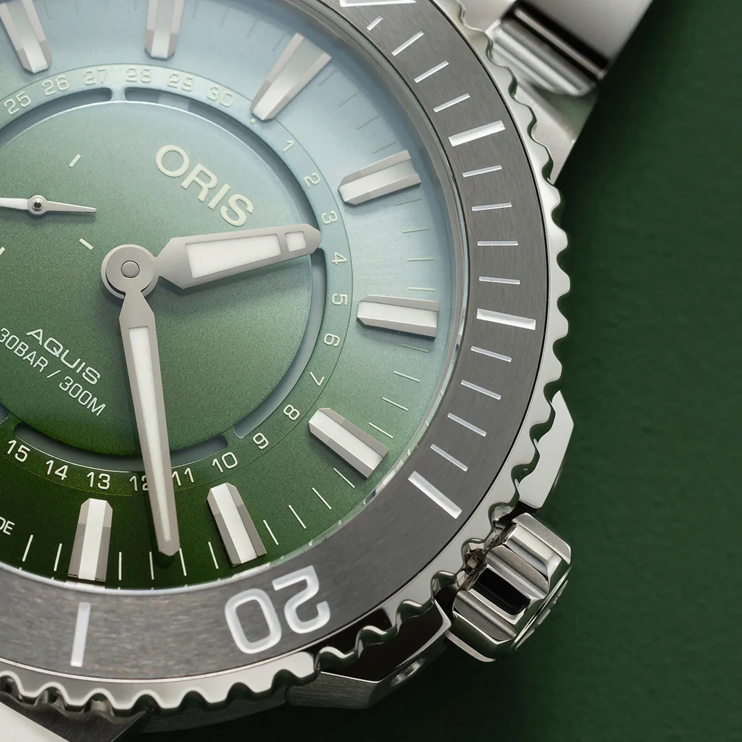 Oris Dat Watt Limited Edition 43.5 mm Stainless Steel Watch, Green Dial