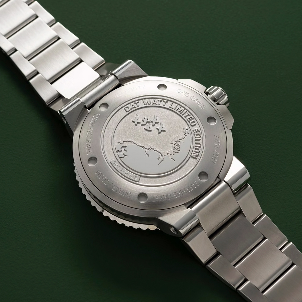 Oris Dat Watt Limited Edition 43.5 mm Stainless Steel Watch, Green Dial