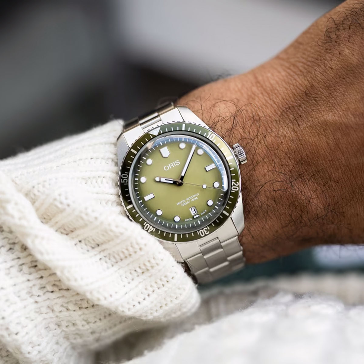 Oris Divers Sixty-Five Date 40mm Watch, Green Dial