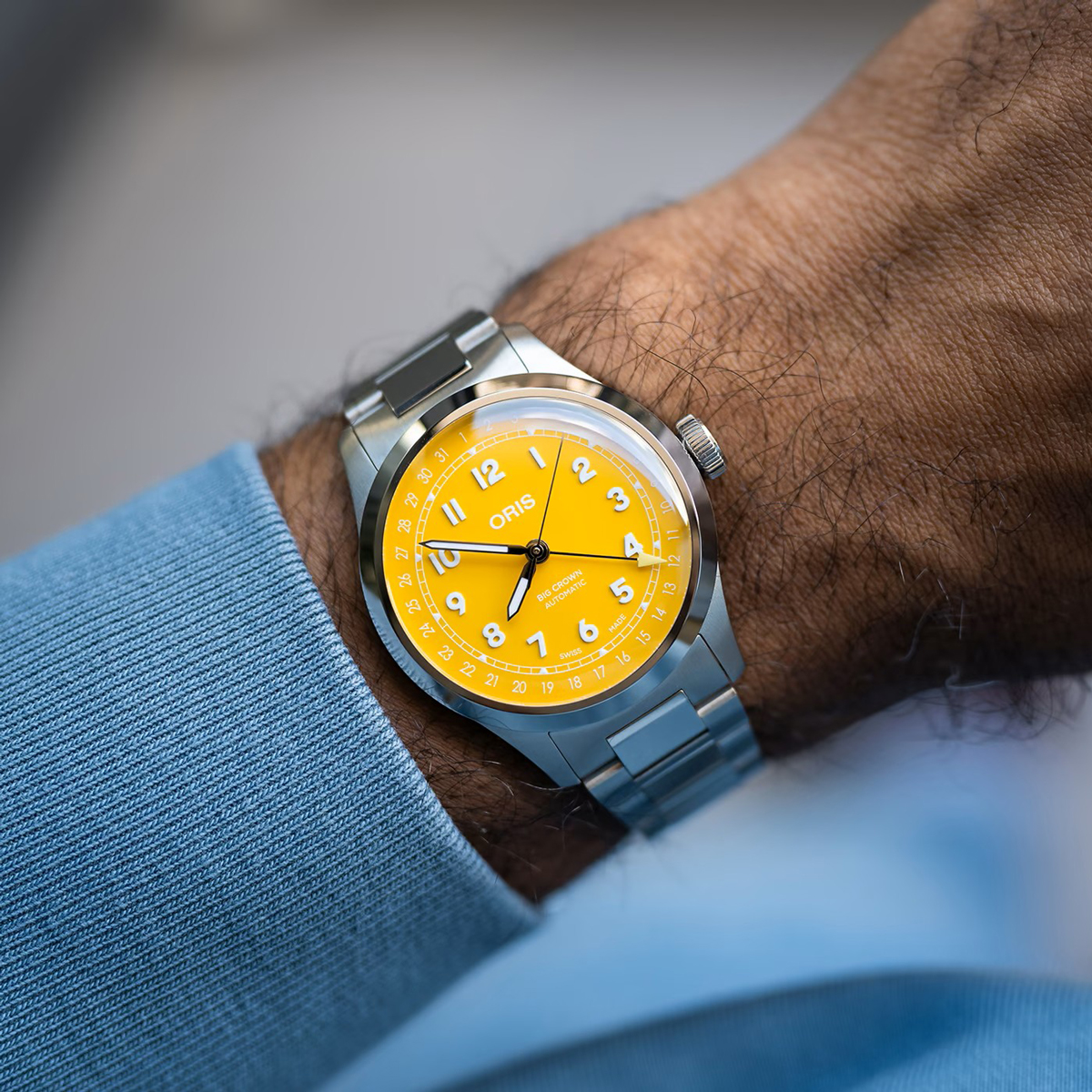 Oris Big Crown Pointer Date 40mm Men's Watch, Yellow Dial