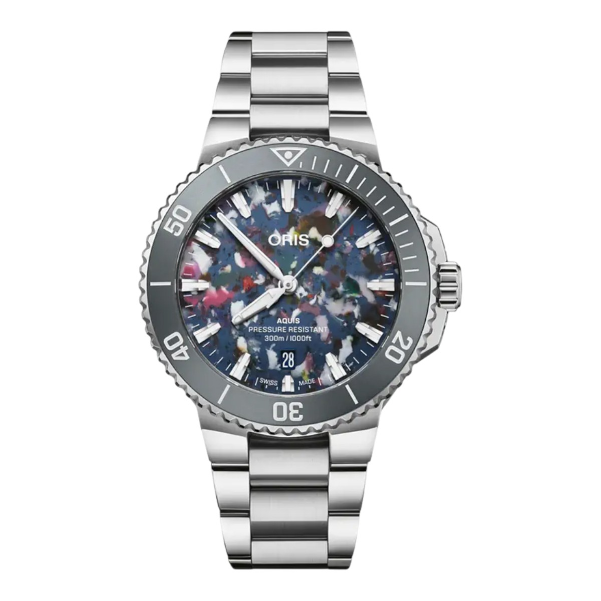 Oris Aquis Date Upcycle 41.50mm Men's Watch, Multicolored Dial
