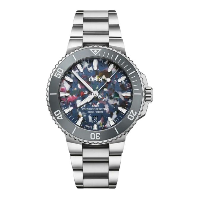 Oris Aquis Date Upcycle 41.50mm Men's Watch, Multicolored Dial
