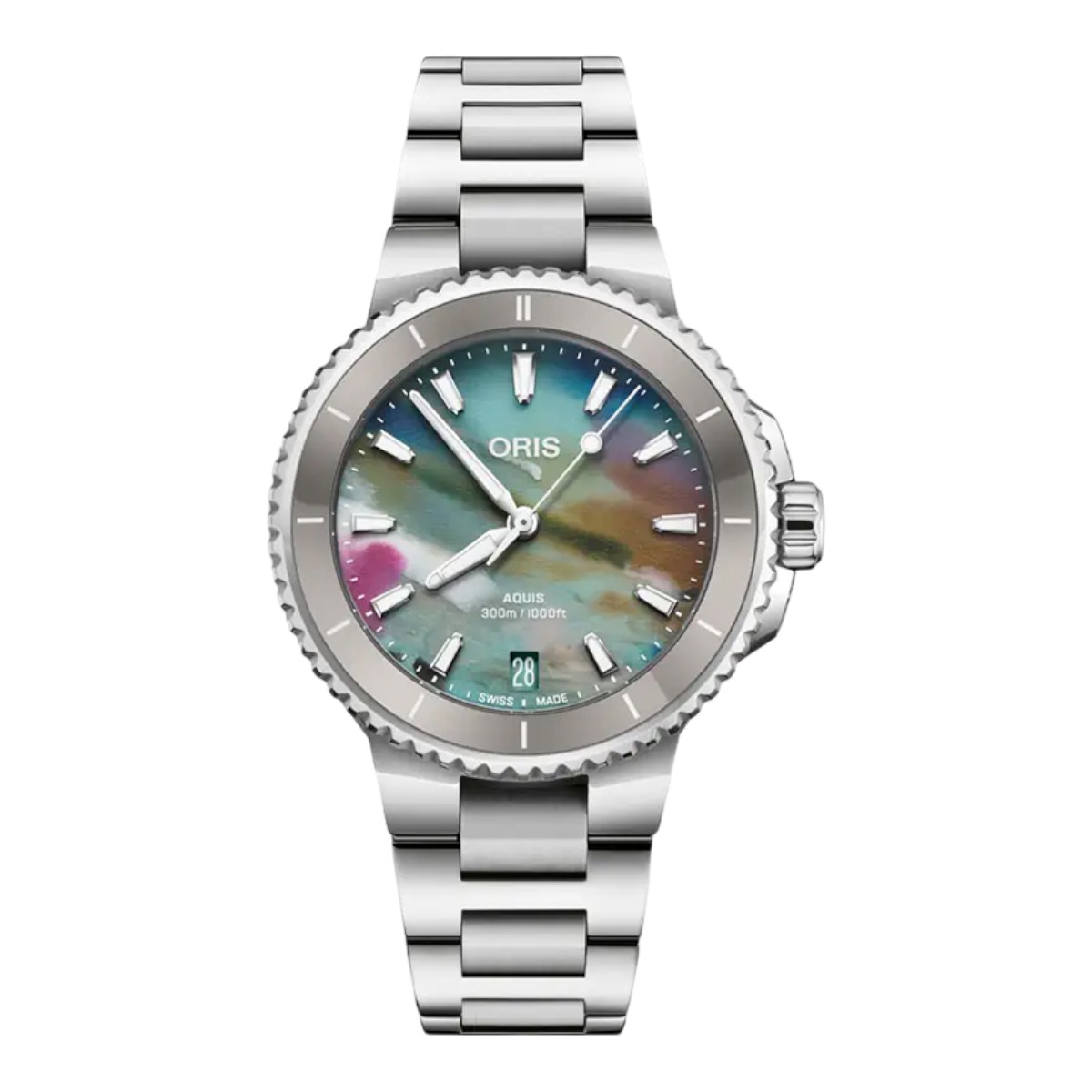 Oris Aquis Date 36.50mm Watch, White Dial