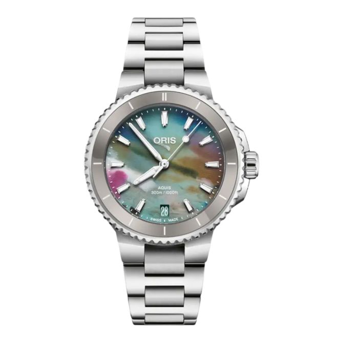 Oris Aquis Date 36.50mm Watch, White Dial