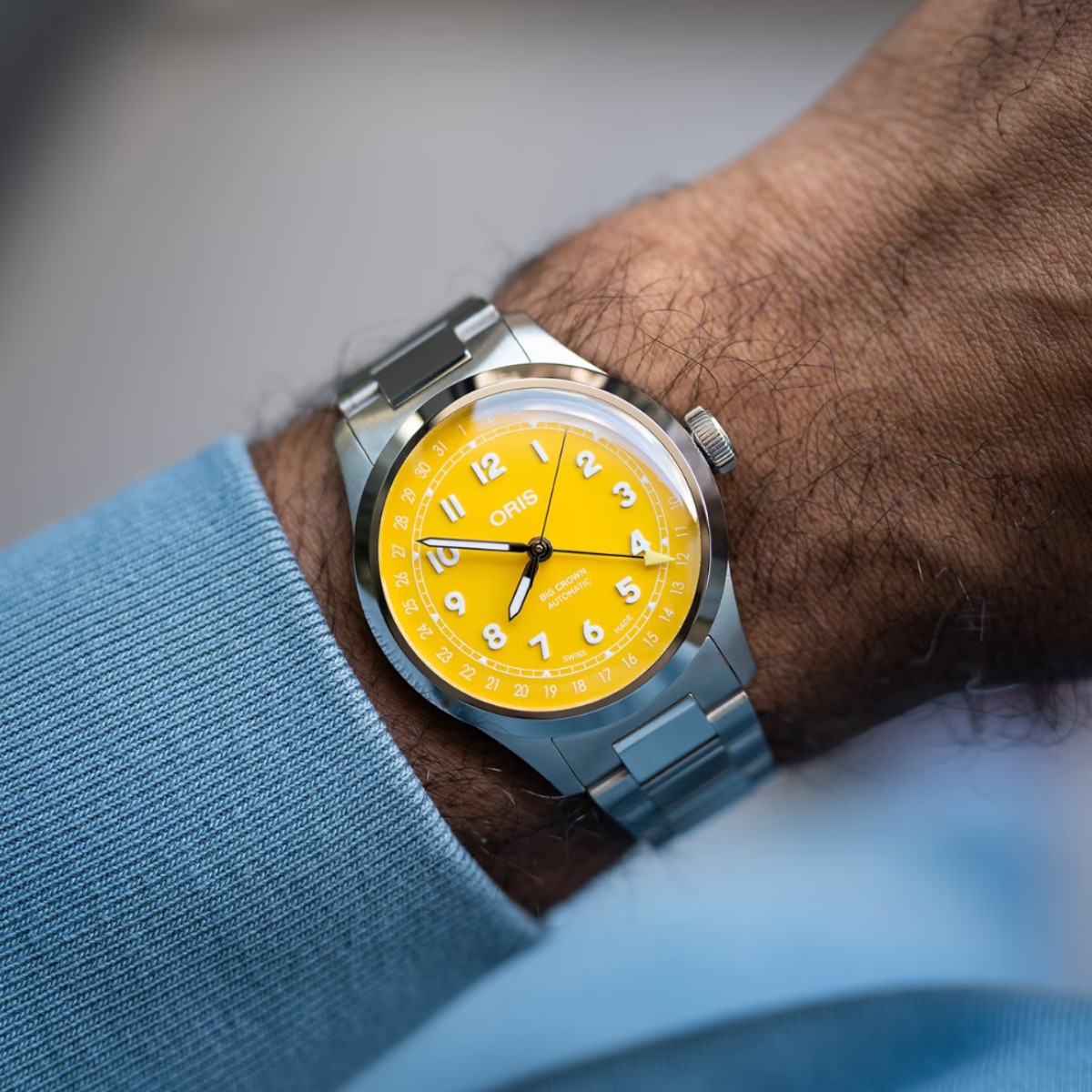 Oris Big Crown Pointer Date 40mm Men's Watch, Yellow Dial