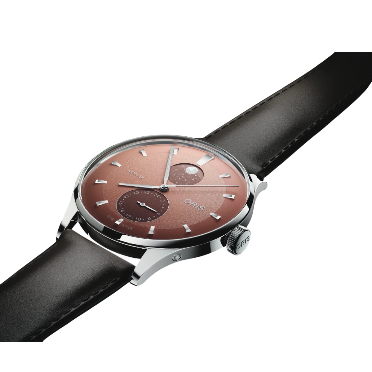 Oris Artelier Complication 39.50mm Men's Watch, Chestnut Brown Dial