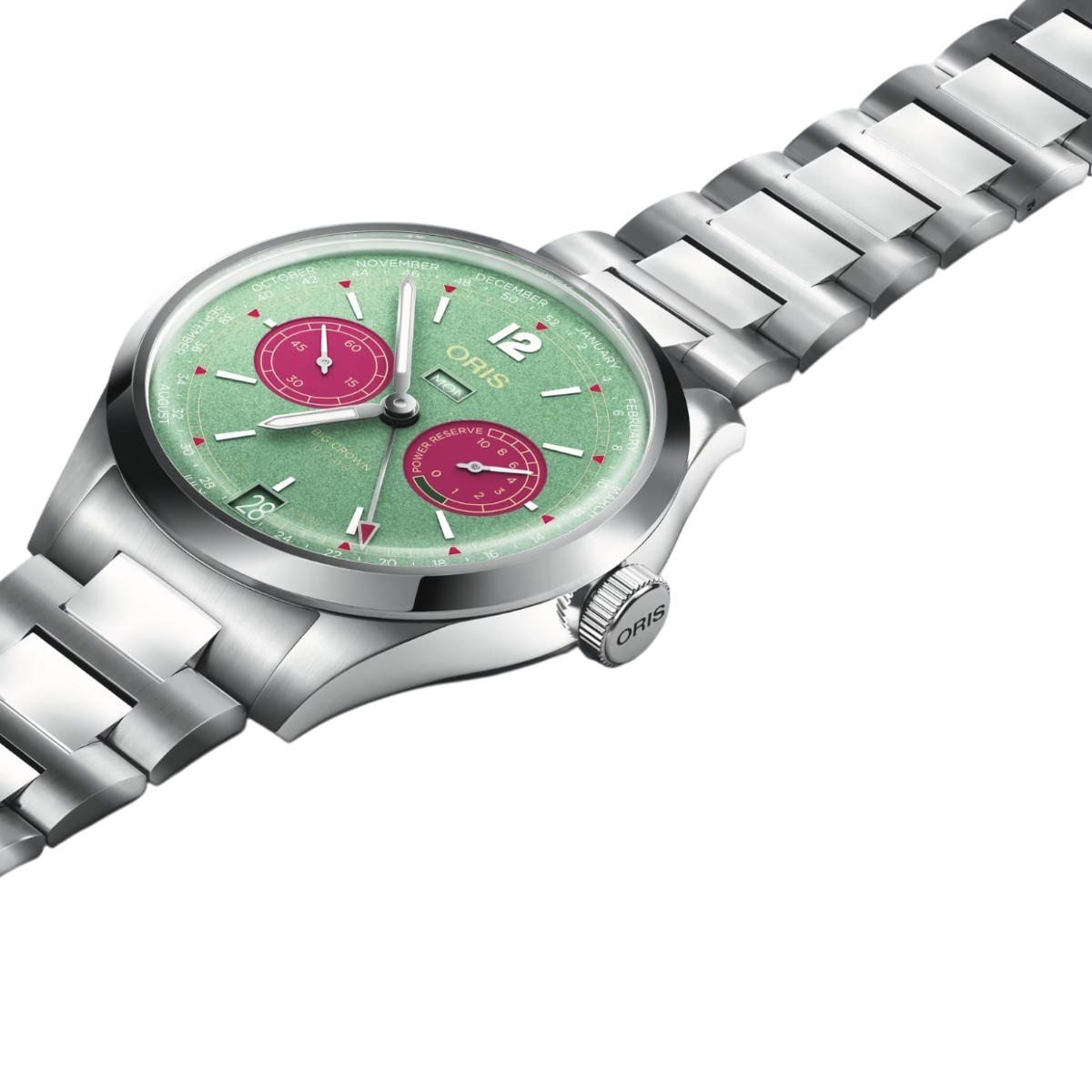 Oris Big Crown Caliber 113 43mm Men's Watch, Green and Pink Dial