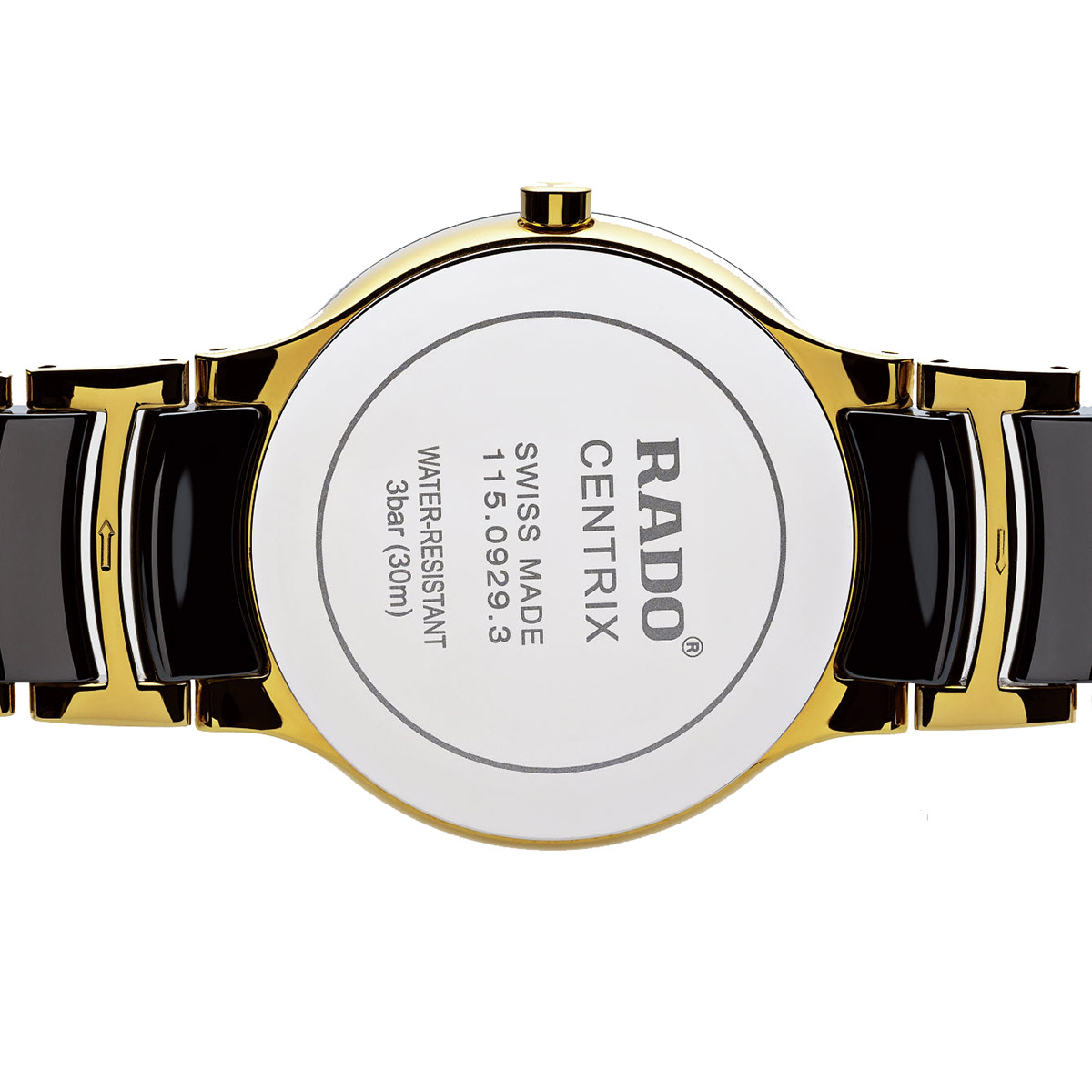 Rado Watches Centrix Diamonds 38mm Men's Watch, Black and Gold Tone Dial