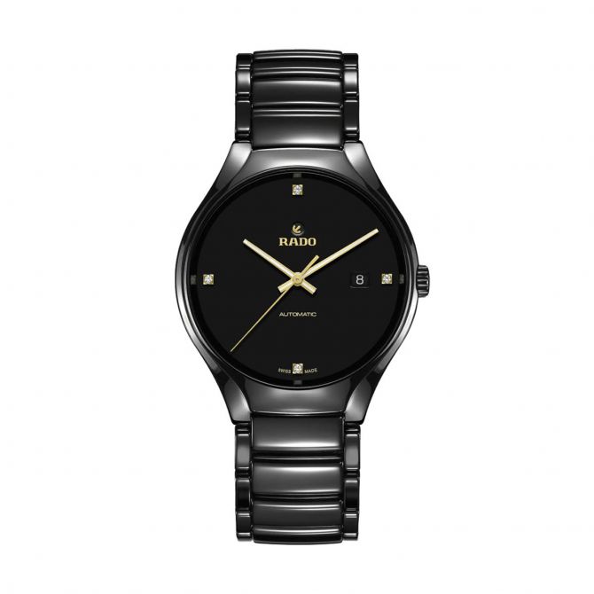 Rado Watches True Automatic Diamonds 40mm Men's Watch, Black Dial
