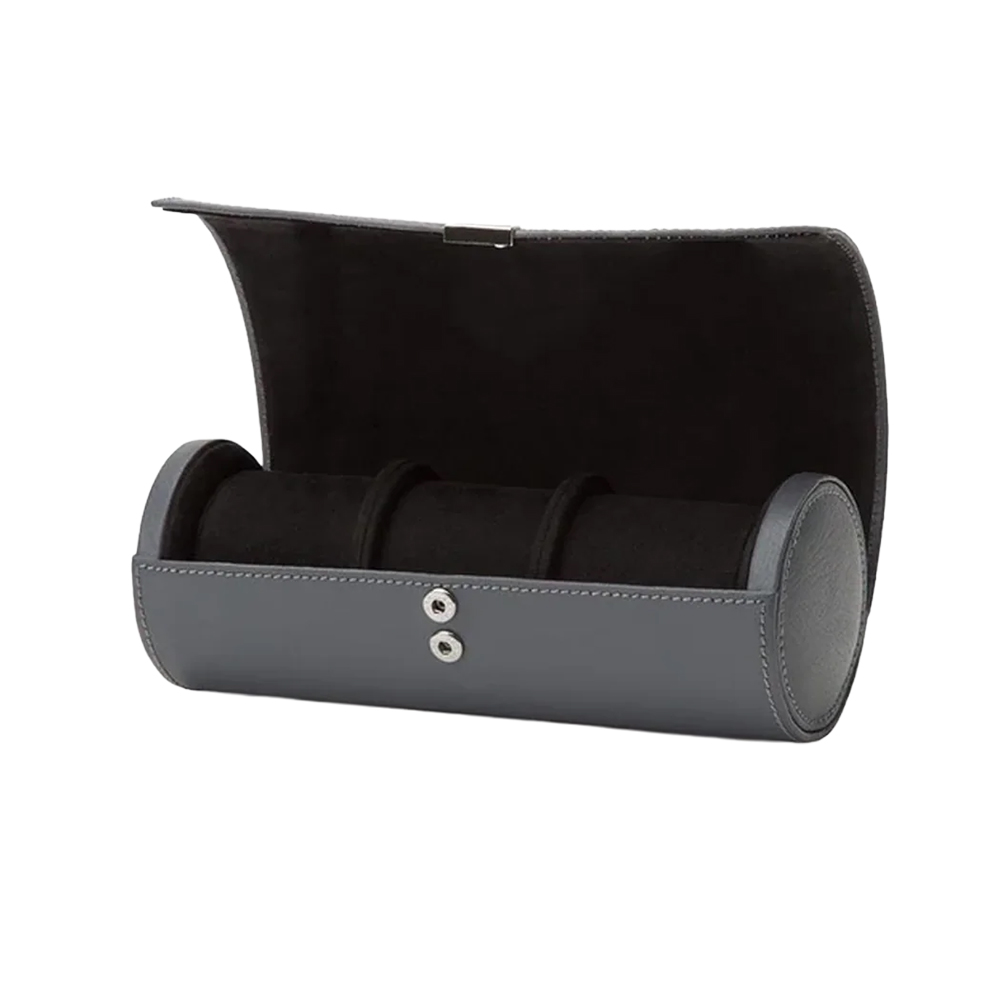 WOLF Howard 3 Piece Watch Roll, Grey