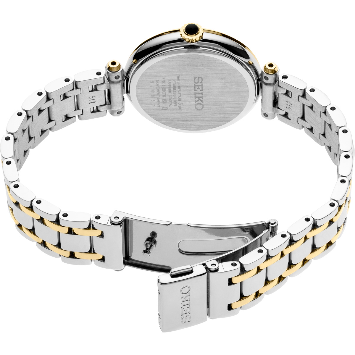 Seiko Diamonds 30mm Two Tone Watch, Mother of Pearl Dial