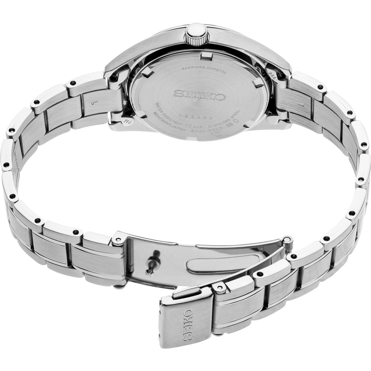 Seiko Essentials 29.8mm Stainless Steel Watch, Silver Dial