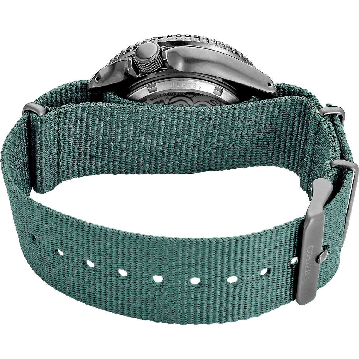 Seiko 5 Sports 42.5mm Green Nylon Watch, Green Dial