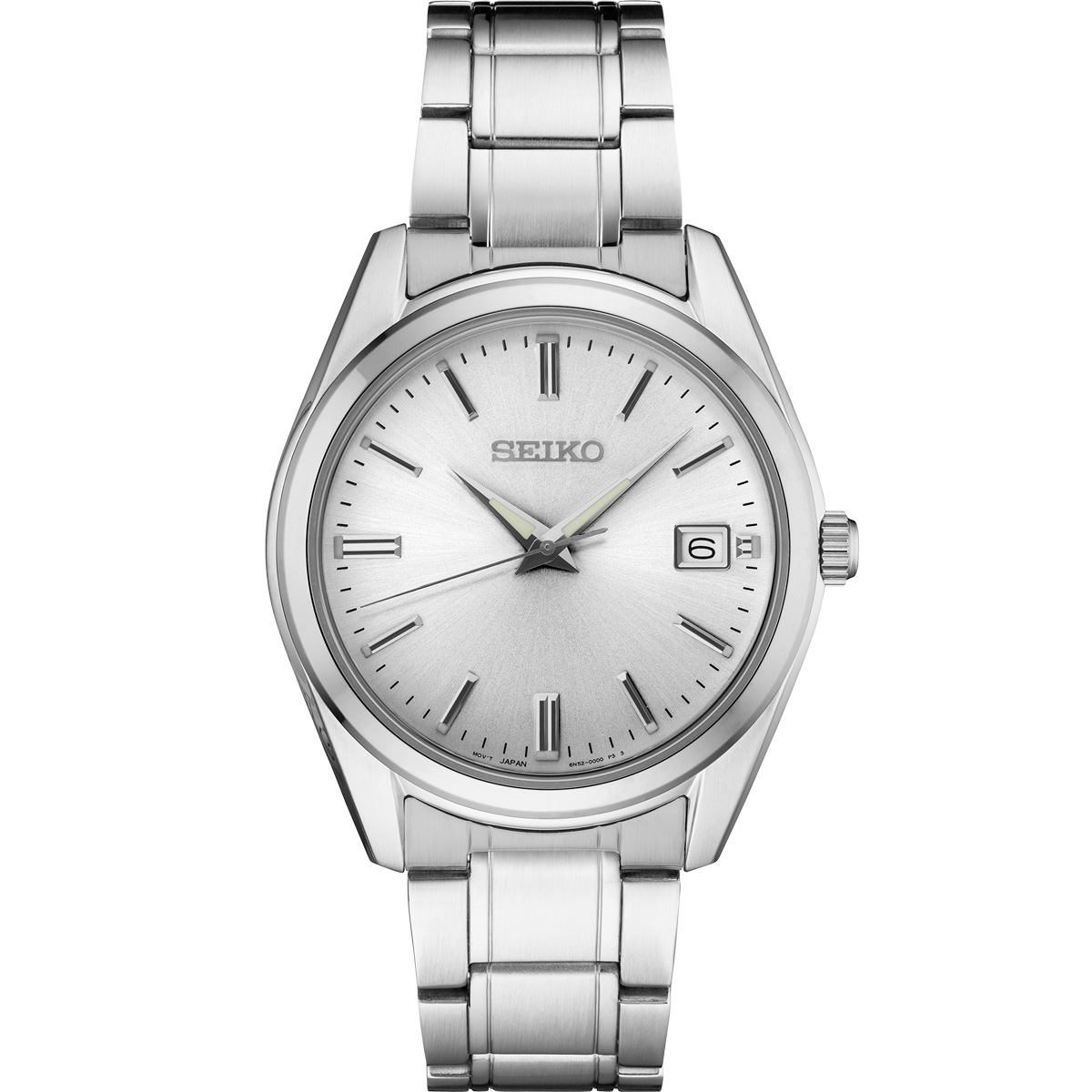 Seiko Essentials 40.2mm Two Tone Watch, Silver Dial with Sunray Finish